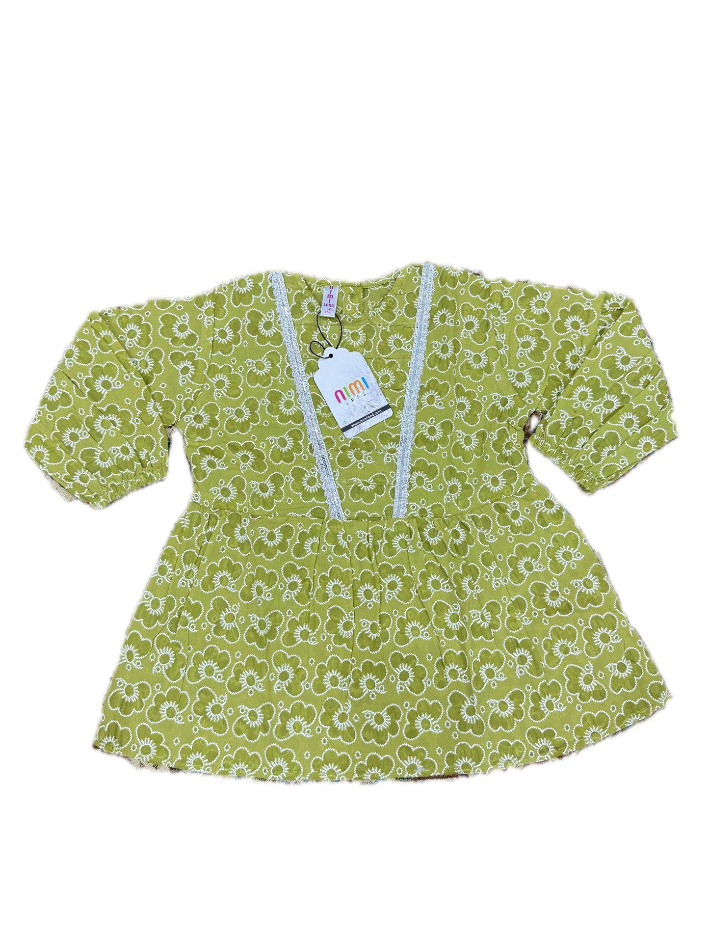 Girls' Bubble Lawn Kurti Frock